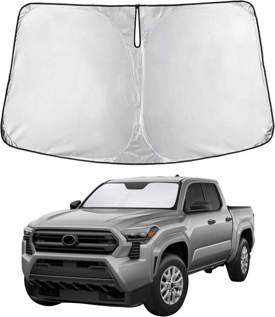 Autovir Car Windshield Sun Shade Foldable | Front Windshield Shade for Sun, Heat and UV Rays | Sunshade for Car Front Window and Interior Sun Protection | Medium (28 x 31 inches)