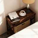Narrow Side Table, Slim End Table,Sofa Side Table, End Table Nightstand for Bedroom, Living Room, Small Spaces