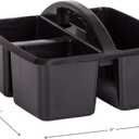 Teacher Created Resources Black Portable Plastic Storage Caddy 6-Pack for Classrooms, Kids Room, and Office Organization, 3 Compartment
