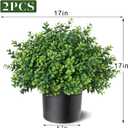 Set of 2 Artificial Boxwood Topiary Trees for Front Door - Faux Realistic Greenery Potted Plants, Fake Outdoor UV-Resistant Bushes with Pots for Porch,Farmhouse,Home,Garden Decor