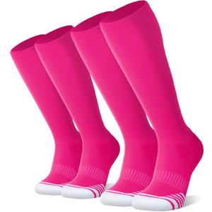 FITRELL 2/3 Pack Baseball Soccer Softball Socks for Kids Youth Men & Women Over-the-Calf Knee High Socks S