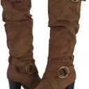 mysoft Women's Knee High Boots Fashion Chunky Block Heel Warm Winter Boots with Side Zippers (8.5)