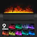 Water Vapor Fireplace Recessed Multicolour Realistic Atomized Flame, Electric Fireplace with Manual Water Control and Remote Control,with 5ft Power Cord,Size: L31.5 x W7.87x H8.27 in