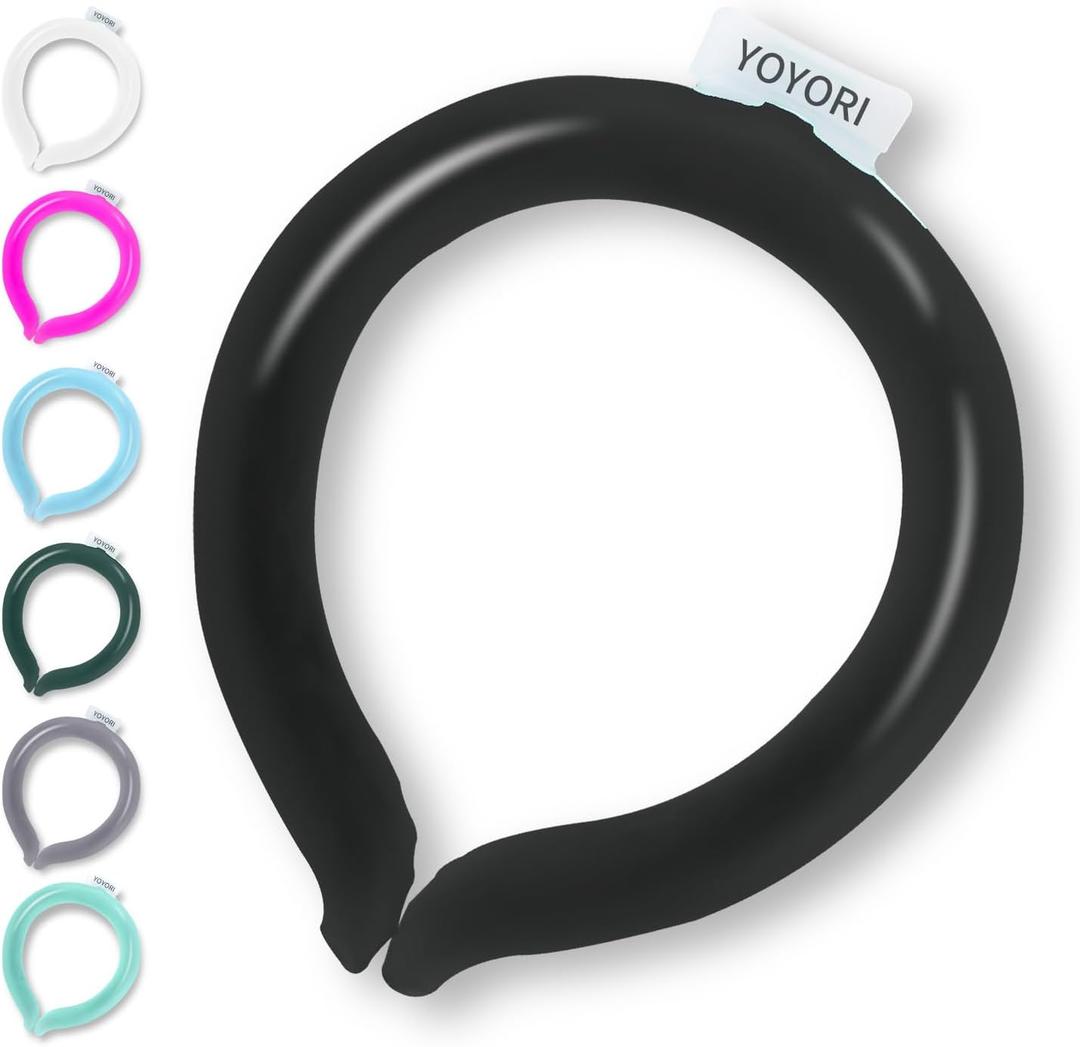 Neck Cooling Tube,Cooling Wrap for Summer,Reusable Ice Neck Ring Wearable Body Cooling Products for Heat Outdoor Sports(Black)