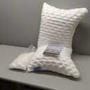 Cooling Side Sleeper Pillow for Neck and Shoulder Pain, Luxury Shredded Memory Foam Curved Bed Pillows for Sleeping Set of 1- Adjustable King Size- Washable Cover Crescent White