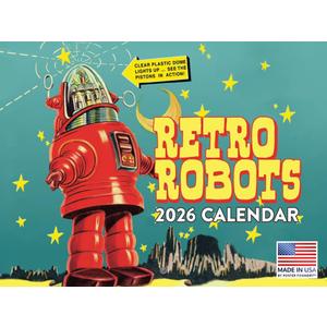 Retro Robot Calendar 2026 Monthly Wall Calender 12 Month | American Made In The USA