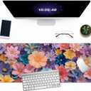 Flower Topics Mouse Pad 31.5 X 11.8 Inch Gaming Mousepad Keyboard Pad Large Non-Slip Rubber Base Mice Mat with Stitched Edges for Home Office Computer Desk Decor