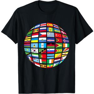 All Countries Flags of The World 287 Flag International T-Shirt, Size XL