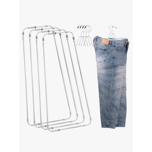 Pants Stretcher Wrinkle Free Pants Hangers Hang to Dry Stretchers for Creased Wrinkle Free Slacks Without Ironing, Silver