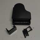 Mini Grand Piano, 1/12 Scale Accessories Miniature Piano and Stool Set, Plastic Vintage Musical Instrument for Dollhouse Decor Musical Room (Black)