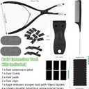 Hair Extensions Tools Kit Tape in Hair Sealing Pliers Tool Kit, Professional Flat Surface Sealing Hair Extension Plier Tools with Double Sided Replacement Adhesive Hair Extension Tape Tabs