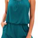 Tempt Me Romper One Piece Swimsuits with Short - Women Boyleg with Pockets Bathing Suit Modest Swimwear, M