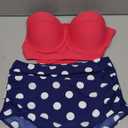 CHERRY CAT Womens Vintage Retro Polka High Waisted Underwire Bikini Two Piece Swimsuits Size Extra Large, Rose Red