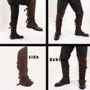 Medieval Pirate Boot Covers Men Women: Faux Leather Renaissance Boots Cover Steampunk Viking Costume Accessory for Halloween, Large Wide