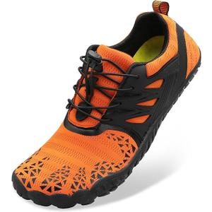 XIHALOOK Athletic Hiking Water Shoes Womens Mens Quick Dry Barefoot for Beach Walking Kayaking Surfing Training (7.5 Women/6 Men, A Orange Black)