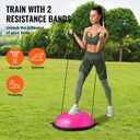 VEVOR Half Exercise Ball Trainer, 23/26 inch Balance Ball Trainer, 1500lbs Capacity Stability Ball, Yoga Ball with Resistance Bands & Foot Pump, Strength Fitness Ball for Home Gym Full Body Workout