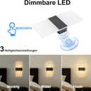 Wall Sconce Set of 2, Touch Control, 4000mAh Battery Operated Bedside Night Light, Dimmable Wall Lights for Bedroom, Rechargeable Magnetic Cordless LED Wall Lamp (Warm White Touch)