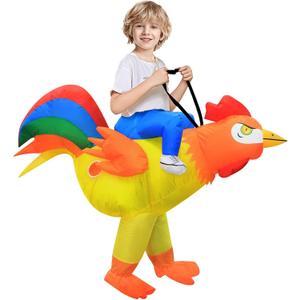 Stegosaurus Inflatable Chicken Costume Kids Halloween Blow Up Costumes Ride On Rooster Costume Funny Costumes for Boys Girls Cosplay Party