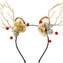 Yumikoo Antler Headband Adult Fairy Headpiece for Women for Renaissance, Cosplay, Photo Shoot and Fantasy Costume Accessory