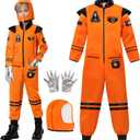 NASA Astronaut Costume for Kids: America Spacesuit Space Jumpsuit Outfit Halloween Dress Up Cosply (130(8-10 years))