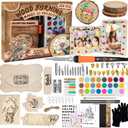 K KERNOWO Wood Burning Kit - 156Pcs All-in-One Wood Burning Tool Pen Adjustable Temperature Wood Burner Kit Crafts Gifts for Adults & Teens, Woodburning Kits for Beginner Pyrography