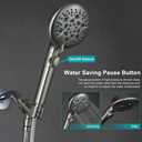 GwernKB Brushed Nickel Shower Heads Handheld with On Off Switch,8-Mode High Pressure Shower Wand with 79In Stainless Steel Hose&Bracket PLUS Low-Reach Adhesive Wall Mount Holder for Kids&Elderly