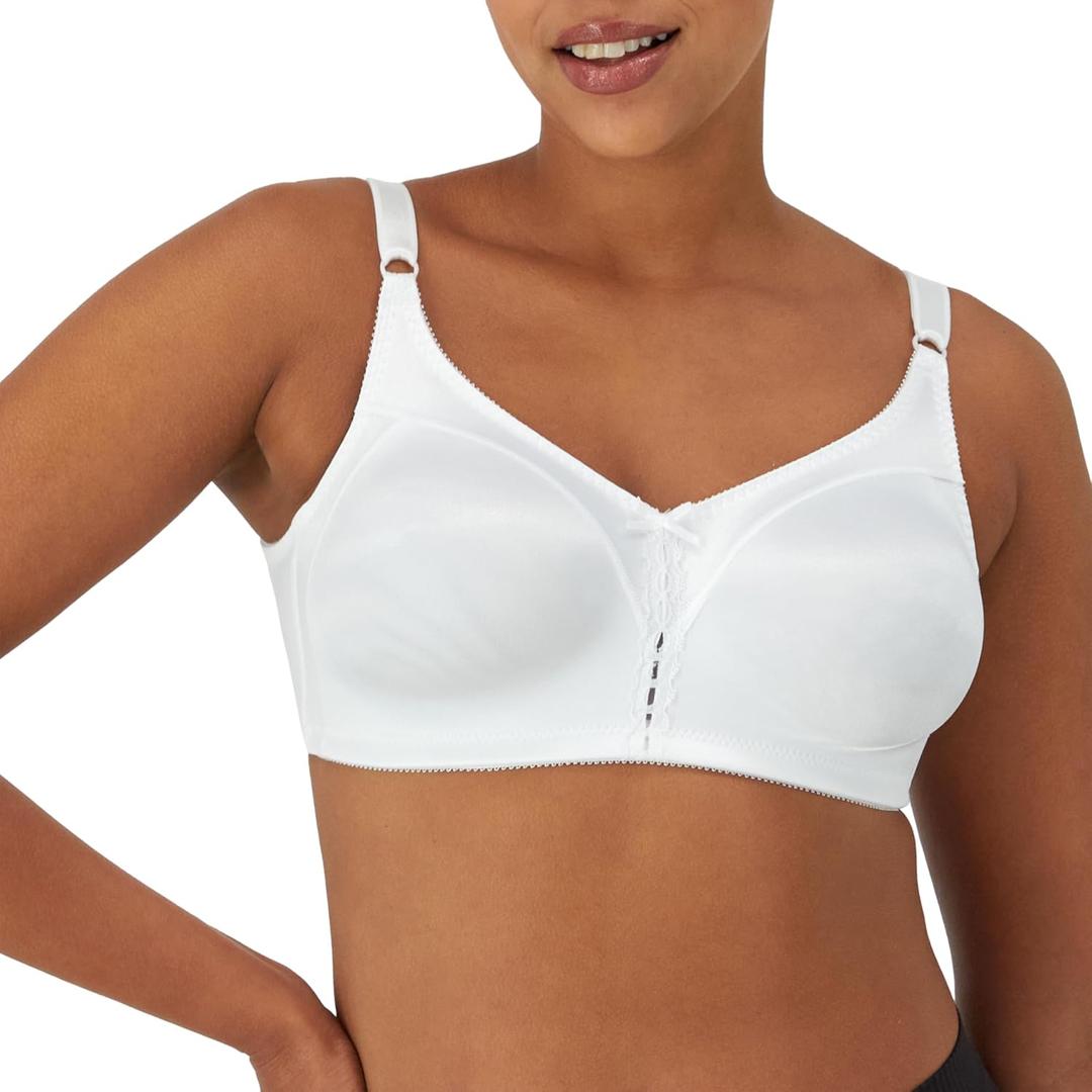 Bali Women's Double Support Wireless Bra, Comfortsoft Full-coverage Wirefree Bra, Df3820 (36C, White)