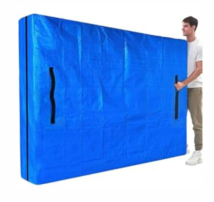 Mattress Bags for Moving, BETU Mattress Protector Waterproof Mattress Cover Queen Size Storage Bags with 8 Heavy-Duty Handles and Zipper for Bed Extra Thick Large Reusable (82"x62"x15" Blue)