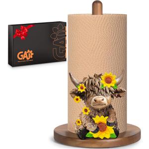 Highland Cow Paper Towel Holder - Highland Cow Decor for Kitchen Farmhouse Bathroom Countertop - Gifts for Women Mom Grandma - 3D Cute Stuff Decorative Accessories