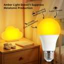 1800K Amber Light Bulbs for Sleep, 99.99% Blue Light Blocking Warm Light Bulbs, 5W Dim Amber Light for Mood Soothing, Baby Nursery, Bedroom, E26/E27 for Most Lamps, 2 Pack