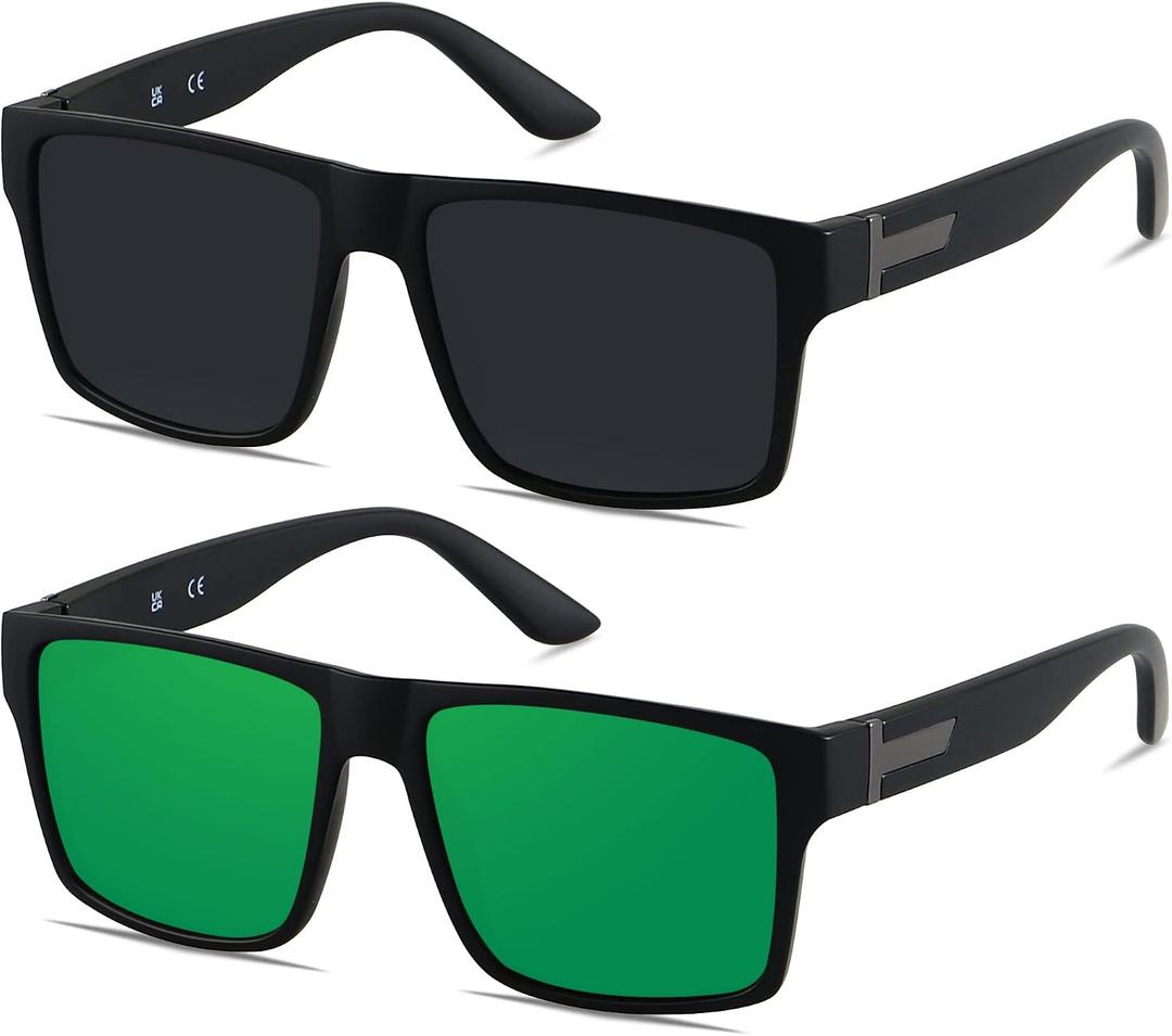 LYZOIT Square Sunglasses for Men Women Polarized Oversized Big UV Protection Rectangle Shades