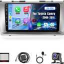 Car Radio for Toyota Camry 2006 2007 2008 2009 2010 2011, 9 inch IPS Touch Screen Car Stereo Wireless CarPlay Android Auto, 2+32GB Camry Radio with GPS WiFi HiFi SWC Backup Camera(J.B.L)
