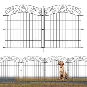 Mars Explo 10 Panels 23.6 ft(L) X 32 in(H) Metal No Dig Garden Fence Animal Barrier