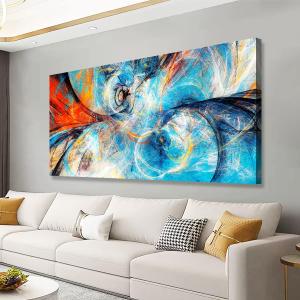Blue Abstract Smart Line Pictures Canvas Wall Art for Living room Bedroom Wall Decor, Smart Line Wall Art Print Paitnings for home Decor,Morden Artwork Line Drawing Full of Imagination Canvas Art (40L" x 20W")