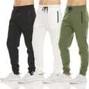 PURE CHAMP Men's 3 Pack Fleece Active Athletic Workout Jogger Sweatpants for Men with Zipper Pocket and Drawstring Size (Medium)