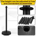 4 Sets Plastic Stanchion Set Traffic Delineator Post Cones with Fillable Base 6.6 ft Plastic Chain and S Hooks Crowd Control Parking Barrier for Traffic Caution Parking Lot Construction Roads (Black)