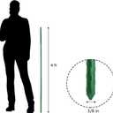 Frcctre 30 Pack 4 Ft Garden Stakes, 48 Inch Sturdy Green Plant Sticks, Plastic Coated Metal Tomato Stakes Support Plant Climbing Support for Tomatoes, Cucumber, Fences, Beans, Potted Plants