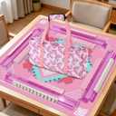 American Mahjong Set with Mat and Racks 166 Pink Tiles, 4 All-in-One Color Rack/Pushers, Chips & Dice, Pink Carrying Bag Complete Portable Mahjong Set for Beginners & Adults