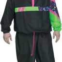 Fun World mens 80's Track Suit Adult Sized Costumes, Multi, One Size US