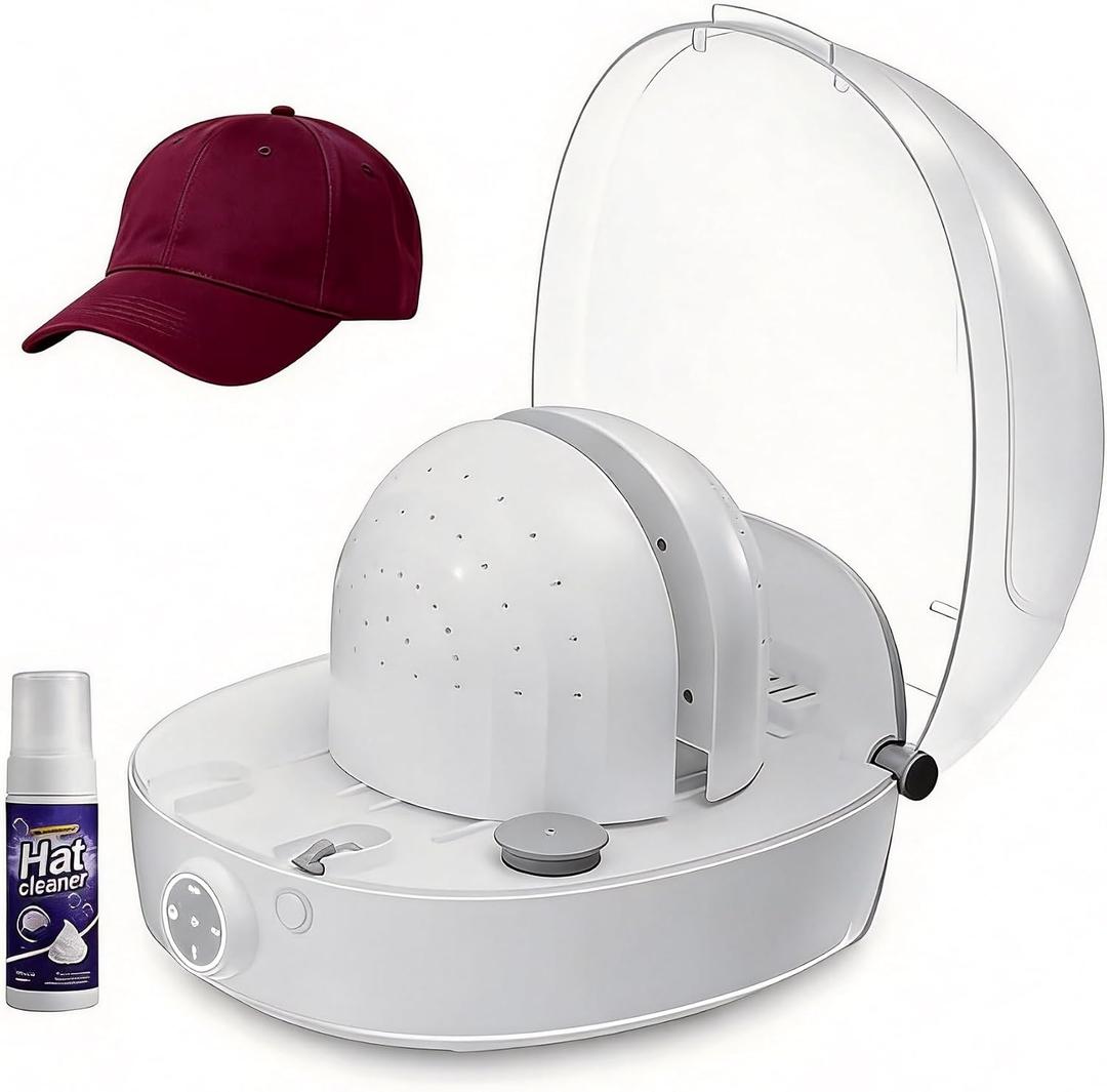 Hat Steamer, Hat Shaper Machine, Automatic Cap Cleaner, Steam Ironing and Quick Drying for All Styles Sports Caps