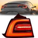 1077397 3Pin Left Tail Light Assembly Fit for Tesla Model 3 2017 2018 2019 2020, Rear Driver Side Brake Outer LED Tail Lamp #1077397-00-G 1077397-00-H 1077397-00-F