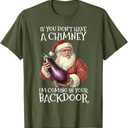 Sexual Innuendo Santa Rude Christmas T-Shirt Green XL