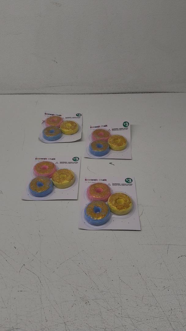 3 CT Donut Shaped Sidewalk Chalk 4 Pack