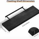 upsimples 23.6" Long Floating Shelves for Wall, Room Decor Set of 2, Black, 23.6in