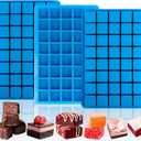 Sidosir 3Pcs Square Caramel Candy Mold Silicone, 40-Cavity Gummy Silicone Molds for Fat Bombs, Chocolate Truffles Mold for Hard Candy, Ice Cube (1.18in, Blue)