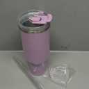 COKTIK 40 oz Tumbler With Handle and Straw Lid, Vacuum Insulated Travel Coffee Mug Stainless Steel Insulated Cup for Beverages, Leak-proof, Cupholder Friendly (Lavender Shimmer)