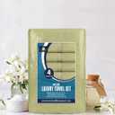 Towel and Linen Mart 4 Pieces Bath Towel Sets - Sage Green - 2 ply Low Twist Luxurious,Quick Dry, Extra Absorbent, 100% Ring Spun Cotton 600 GSM (27 x 54, Pack of 4)