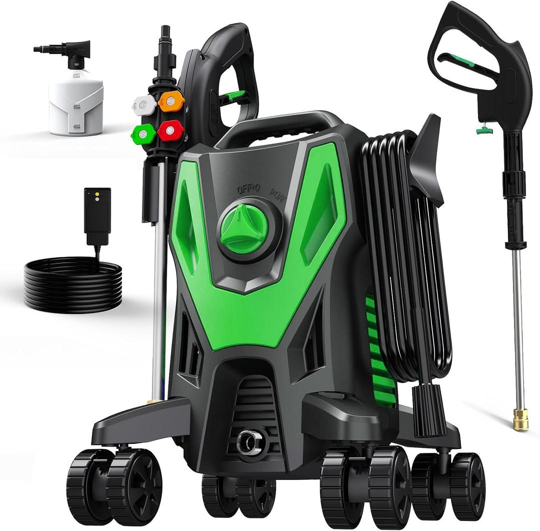 5000PSI PowerWasher with 4 Quick Connect Nozzles, Foam Cannon for Car, Lane, Patio Cleaning