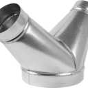 6" Inch 3 Way Metal Duct Splitter. 45 Degree 3 Way Y Shape Connector. Connect Multiple Machines - Dryer and Extractor Hood or Dryer and Dryer in one ducting.
