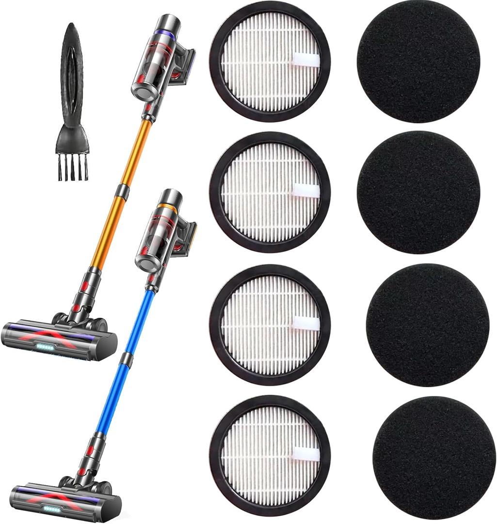 4 Pack Hepa Replacement Filters and 4pack Sponge Compatible with AFNOP Acevac11 Cordless Vacuum Cleaner.